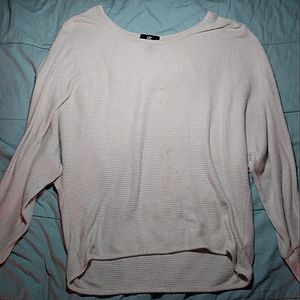 Cream Winged Waisted Sweater